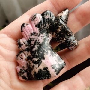 Rhodonite Carved Unicorn Crystal